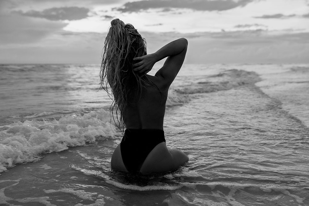 Naples Boudoir Photographer, woman in the water at beach