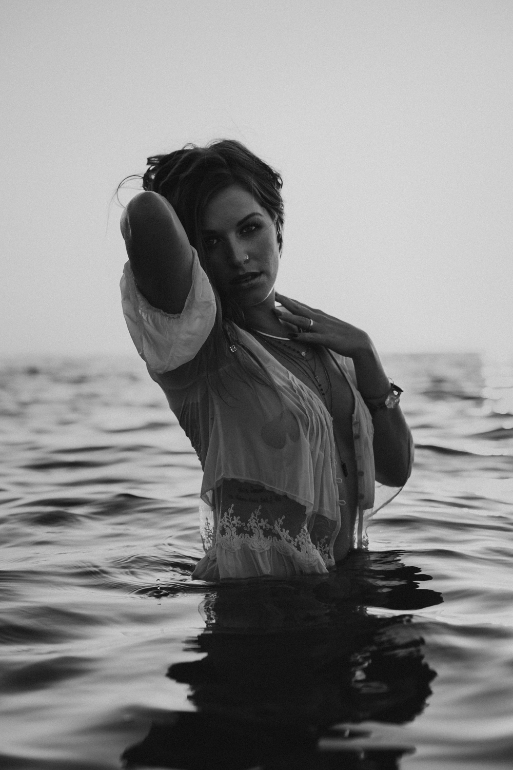 Naples Boudoir Photographer, woman standing in the ocean