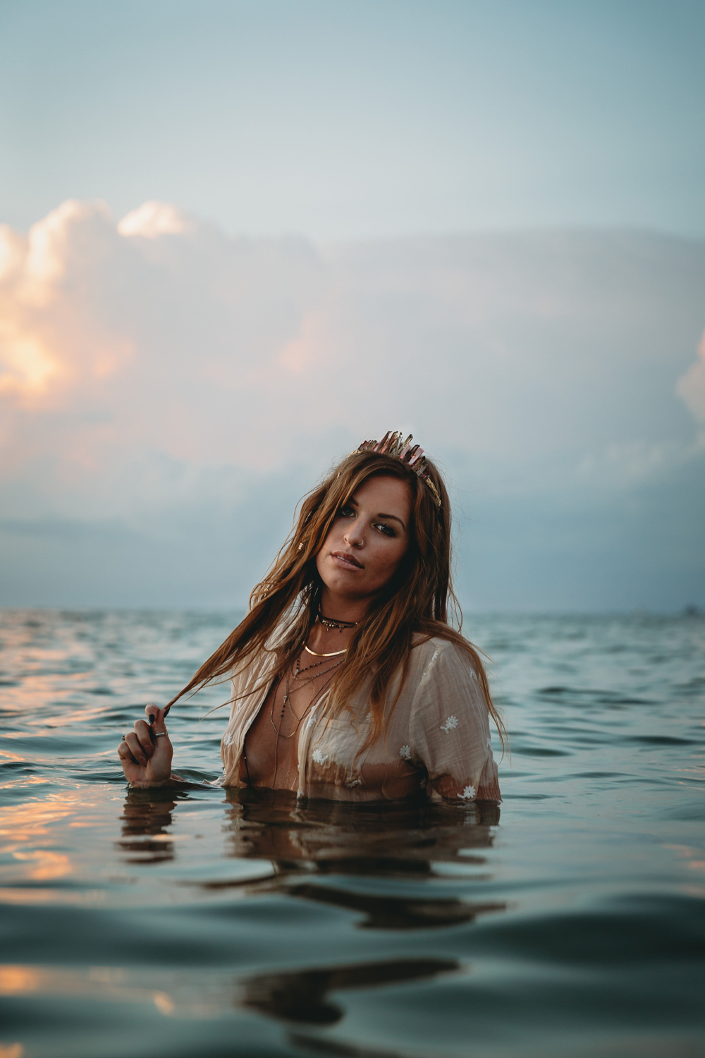 Naples Boudoir Photographer, woman in the ocean
