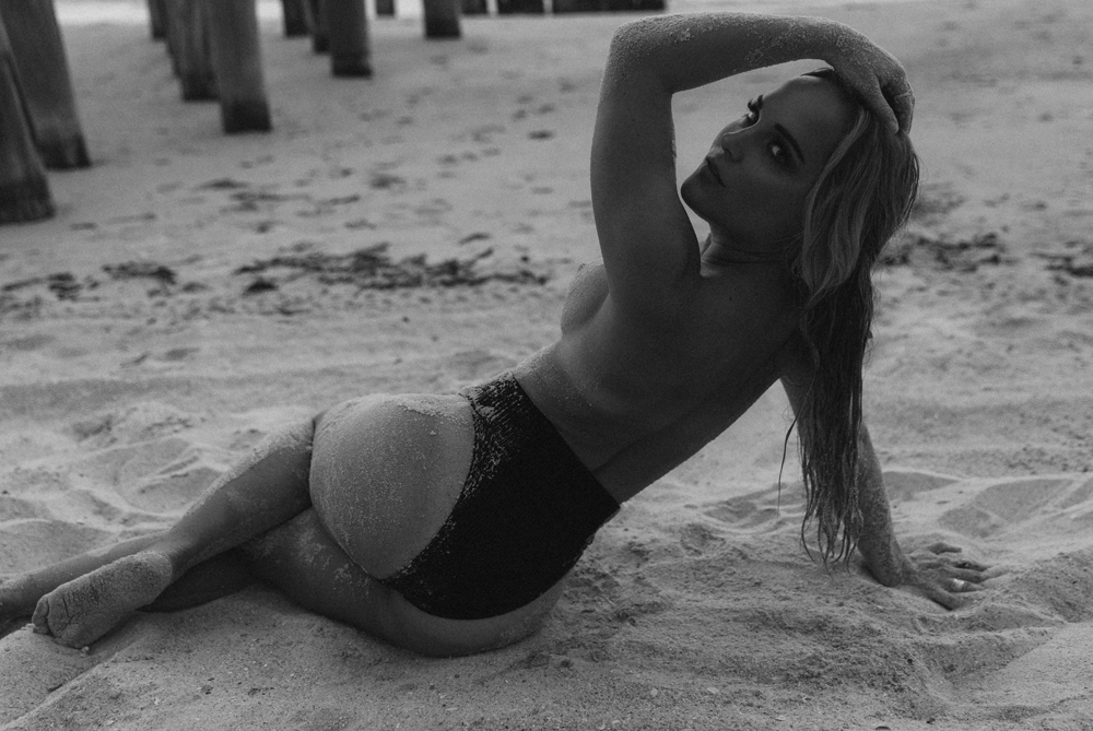 Naples Boudoir Photographer, topless woman at the beach