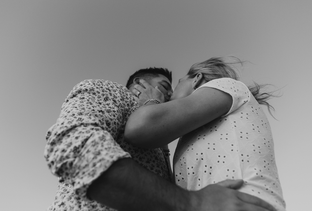 Naples Couples Photographer, black and white of couple kissing